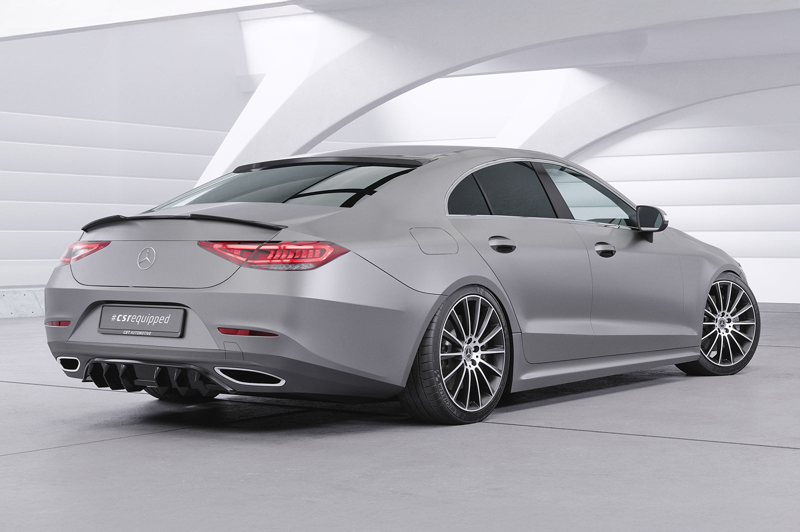 CSR Heckscheibenblende mit ABE für Mercedes-Benz CLS (C257) HSB094-C Carbon Look Hochglanz (keine Lackierung erforderlich)