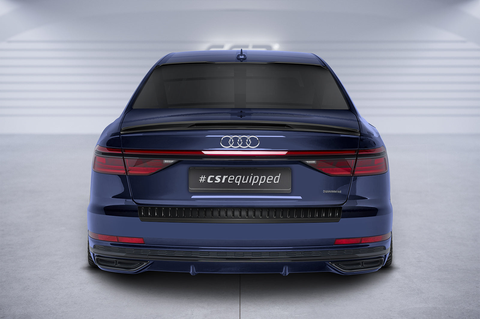 CSR Heckscheibenblende mit ABE für Audi A8 D5 (Typ 4N - F8) HSB106-S Strukturiert schwarz matt (keine Lackierung erforderlich)