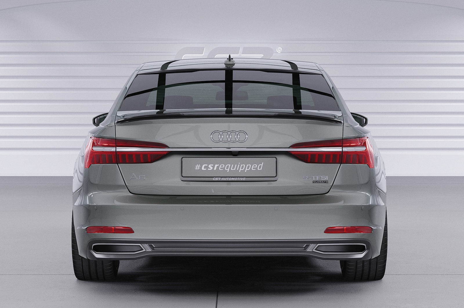 CSR Heckscheibenblende mit ABE für Audi A6 C8 (Typ 4K/F2) Limousine HSB110-C Carbon Look Hochglanz (keine Lackierung erforderlich)