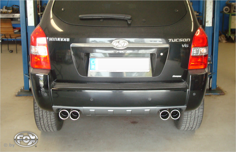 Fox passend für Hyundai Tucson Allrad 2,7l - JM Endschalldämpfer quer Ausgang rechts/links - 2x90 Typ 12 rechts/links