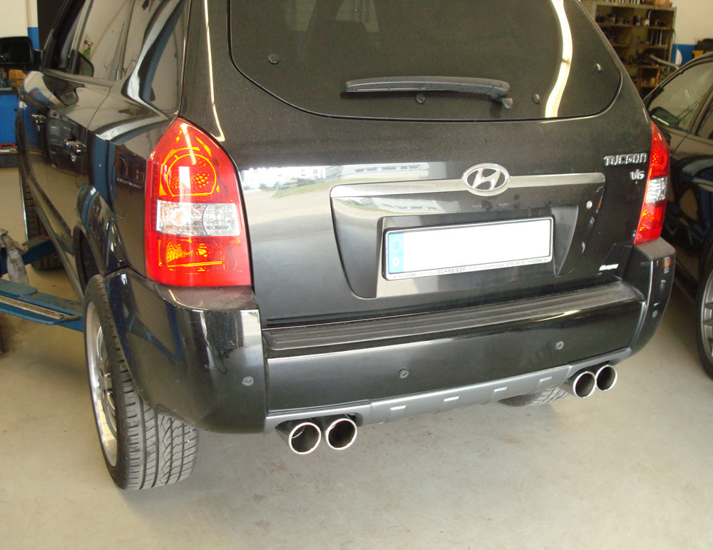 Fox passend fürHyundai Tucson Allrad 2,7l - JM Endschalldämpfer quer Ausgang rechts/links - 2x90 Typ 12 rechts/links