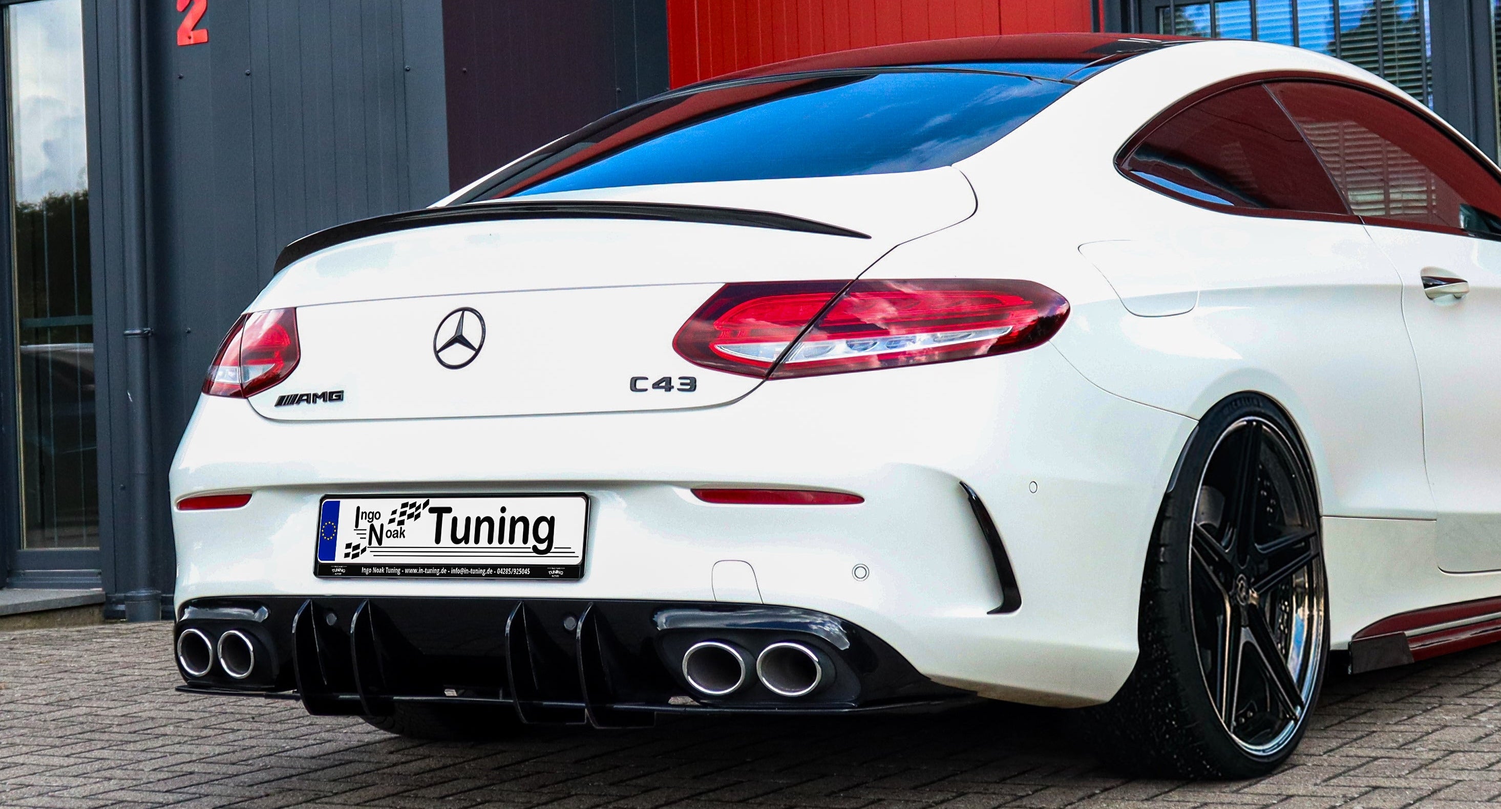 Gefräster Heckansatz Diffusor aus ABS für Mercedes Benz C43 AMG Facelift