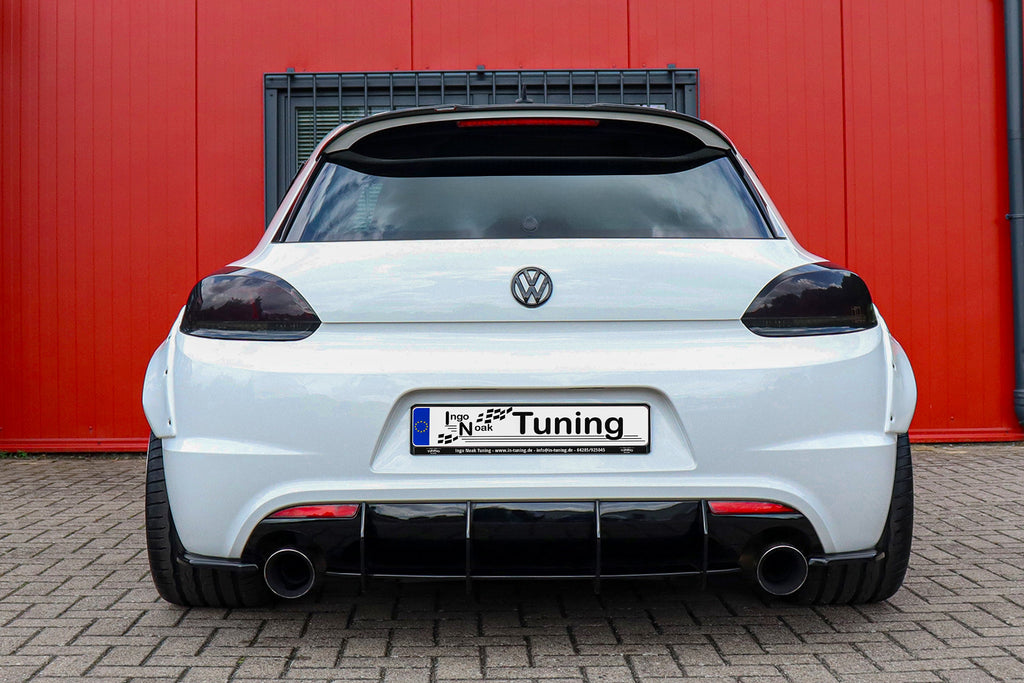 Gefräster Heckansatz mit Finnen V2 für VW Scirocco R Facelift