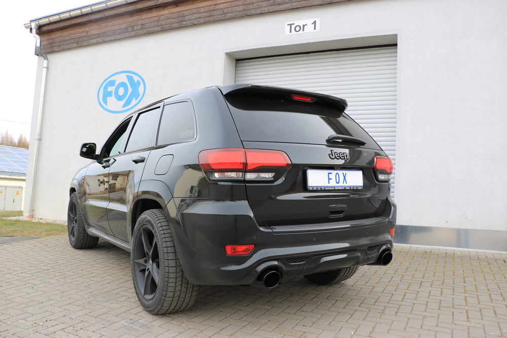 Fox passend fürJeep Grand Cherokee WK II - 6,4l SRT8 ab 2014 Endschalldämpfer rechts/links - 129x106 Typ 32 rechts/links SCHWARZ