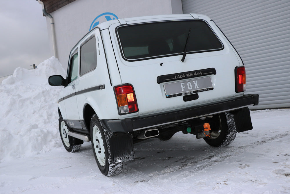 Fox passend fürLada Niva 4x4 bis 2017 Endschalldämpfer quer Ausgang links - 145x65 Typ 59 links