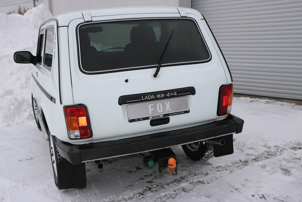 Fox passend fürLada Niva 4x4 bis 2017 Endschalldämpfer quer Ausgang rechts/links - 1x45 Typ 10 rechts/links