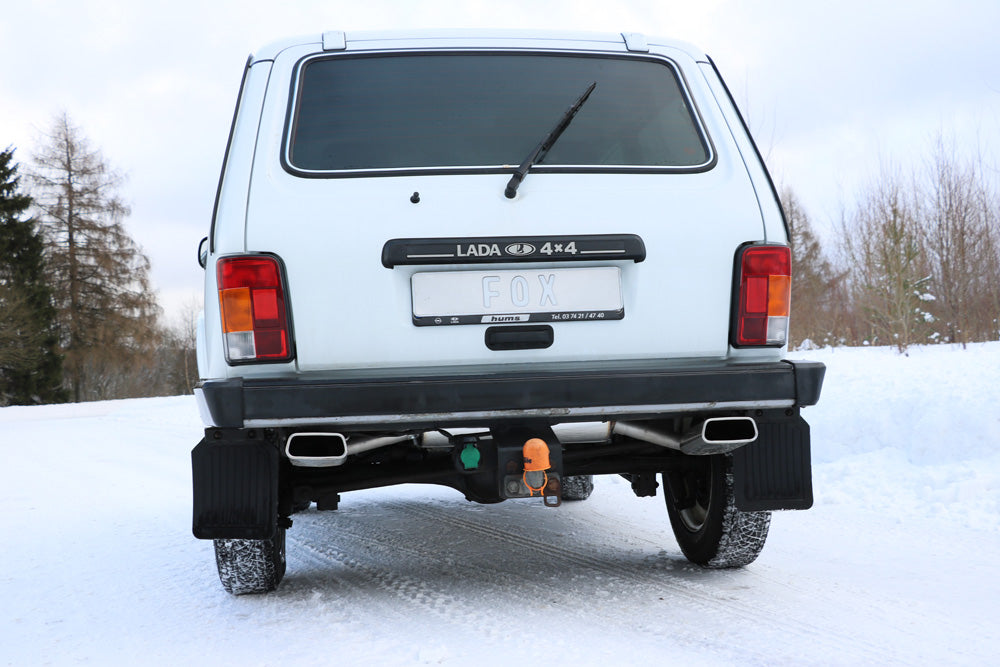 Fox passend fürLada Niva 4x4 bis 2017 Endschalldämpfer quer Ausgang rechts/links - 145x65 Typ 59 rechts/links