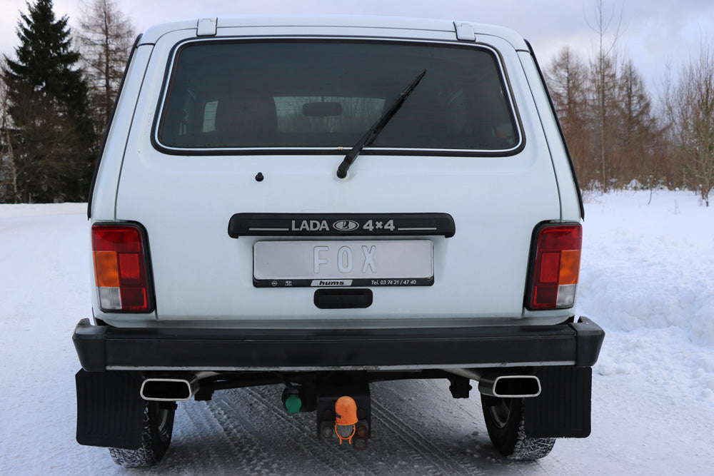 Fox passend für Lada Niva 4x4 bis 2017 Endschalldämpfer quer Ausgang rechts/links - 145x65 Typ 59 rechts/links