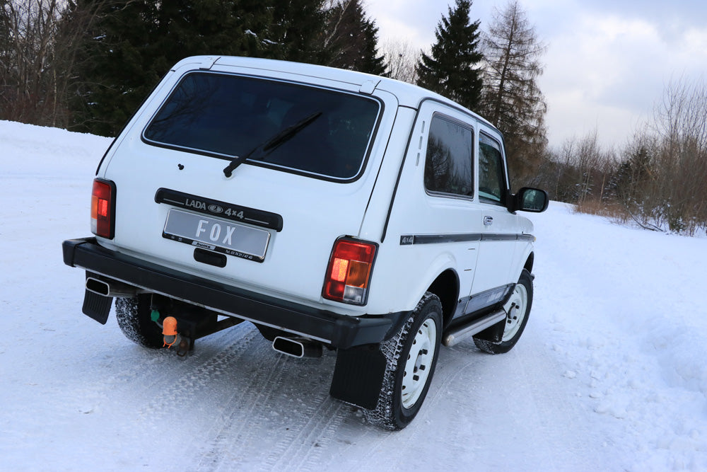 Fox passend fürLada Niva 4x4 bis 2017 Endschalldämpfer quer Ausgang rechts/links - 145x65 Typ 59 rechts/links