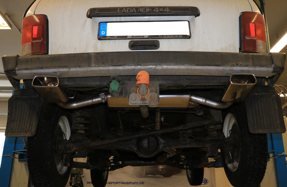 Fox passend fürLada Niva 4x4 bis 2017 Endschalldämpfer quer Ausgang rechts/links - 145x65 Typ 59 rechts/links