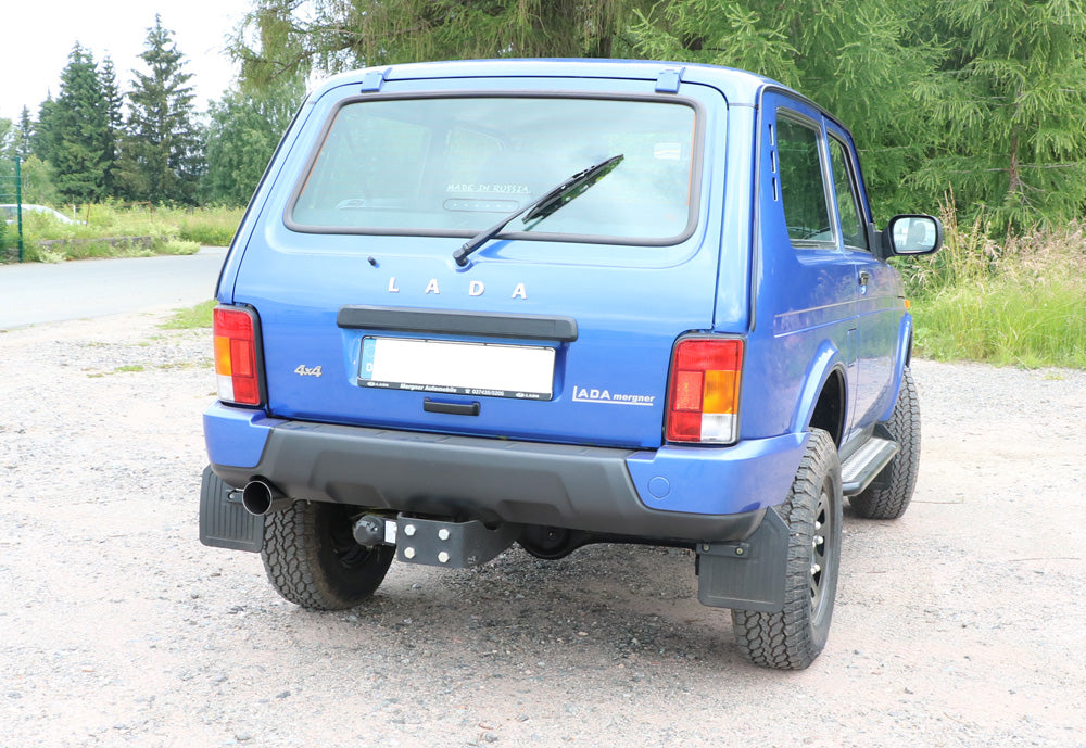 Fox passend fürLada Niva 4x4 - Urban - bis 2017 Endschalldämpfer quer Ausgang links - 1x90 Typ 10 links