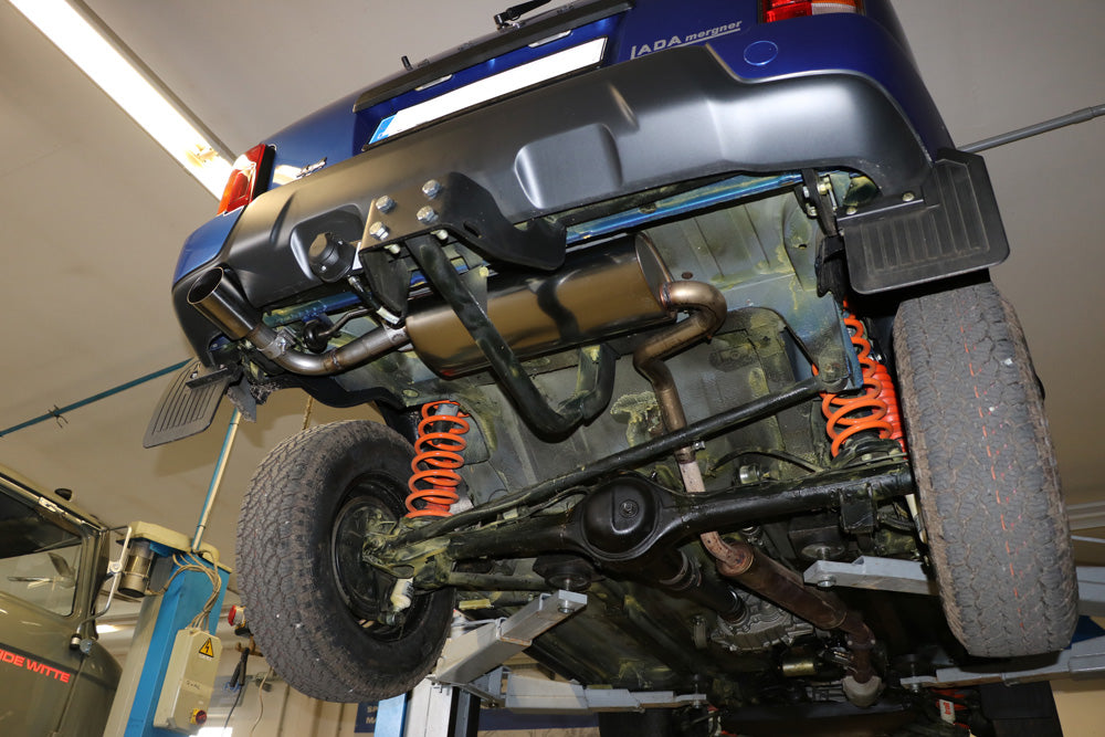 Fox passend fürLada Niva 4x4 - Urban - bis 2017 Endschalldämpfer quer Ausgang links - 1x90 Typ 10 links