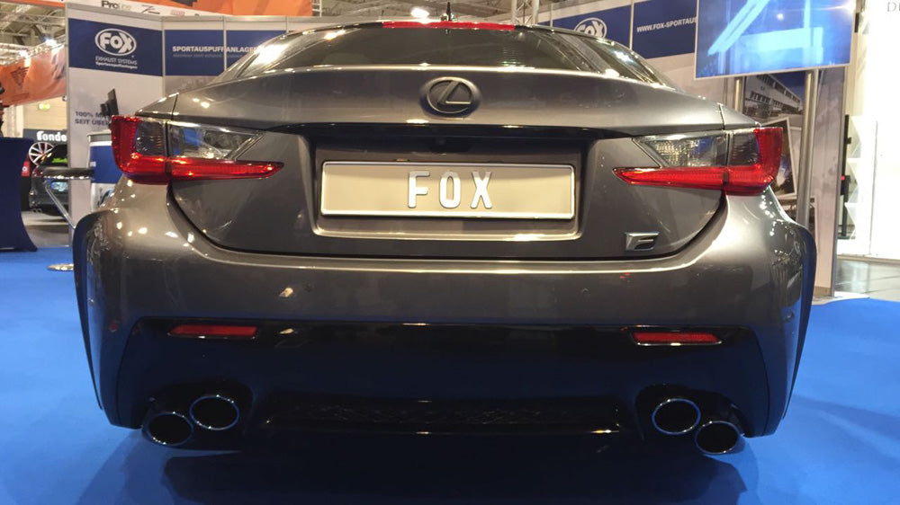 Fox passend fürLexus RC F Endschalldämpfer rechts/links - 2x115x85 Typ 38 rechts/links Colour (Rand eingefärbt)