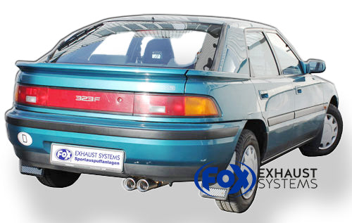 Fox passend für Mazda 323 Typ BG/ MX3 Typ EC Endschalldämpfer mit Flansch - 2x80 Typ 13