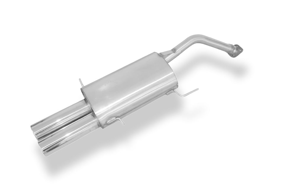 Fox passend für Mazda 323 IV Typ BG Stufenheck Endschalldämpfer mit Flansch - 2x80 Typ 13