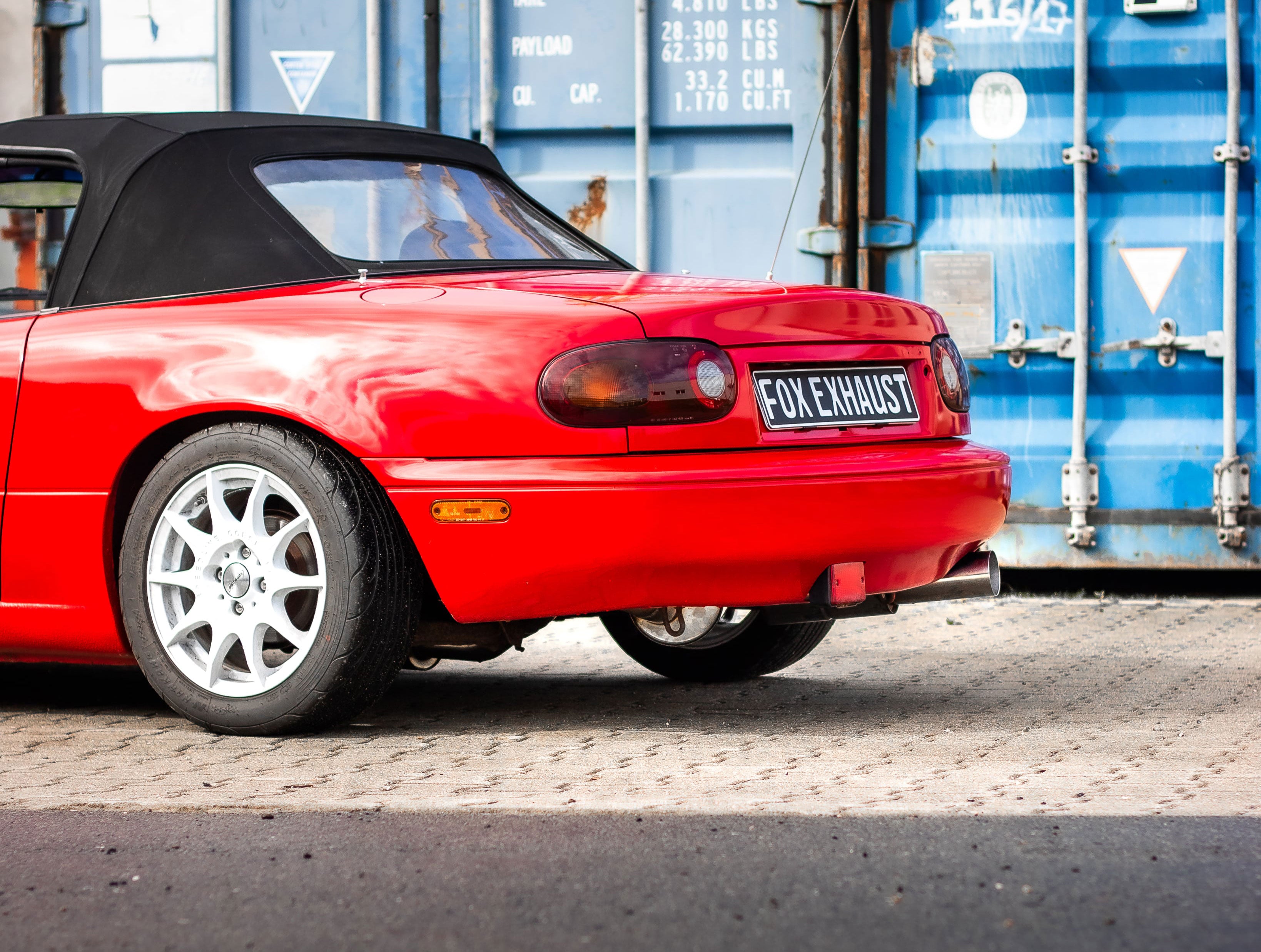 Fox passend fürMazda MX5 NA - JDM Optik JDM Anlage bestehend aus End-, Mittel und Vorschalldämpfer - Endrohr 1x90mm Typ 10
