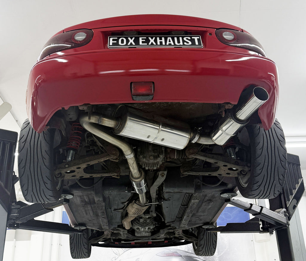 Fox passend fürMazda MX5 NA - JDM Optik JDM Anlage bestehend aus End-, Mittel und Vorschalldämpfer - Endrohr 1x90mm Typ 10
