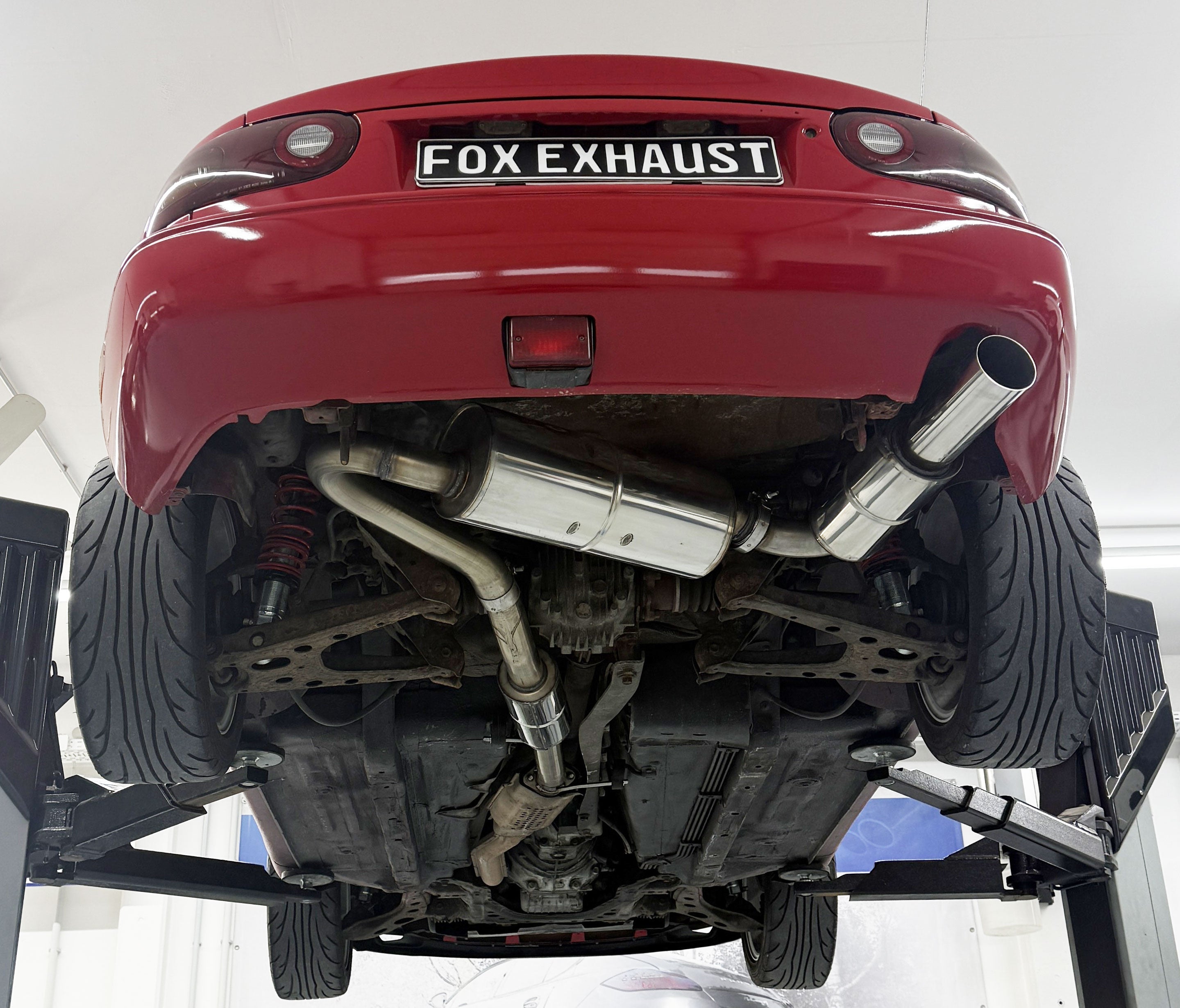 Fox passend fürMazda MX5 NA - JDM Optik JDM Anlage bestehend aus End-, Mittel und Vorschalldämpfer - Endrohr 1x90mm Typ 10