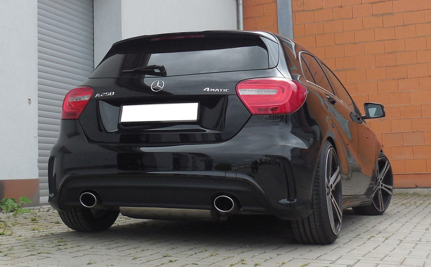 Fox passend fürMercedes A-Klasse 176 - 4-matic Endschalldämpfer quer Ausgang rechts/links - 115x85 Typ 32 rechts/links