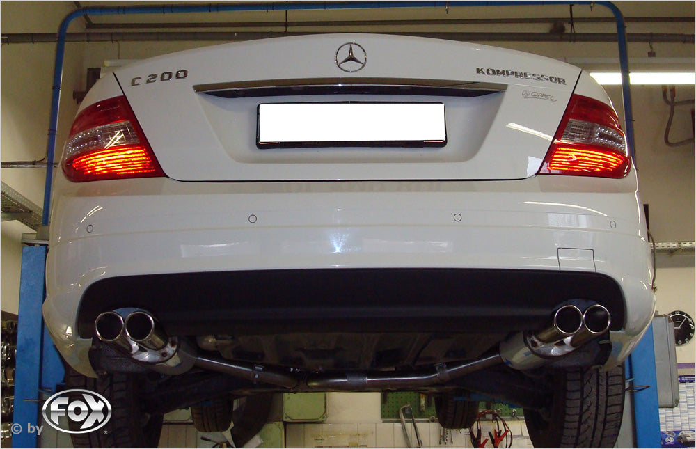 Fox passend fürMercedes C-Klasse 4 Zylinder - W204/S204 AMG-Paket Endschalldämpfer rechts/links mit Y-Verbindungsstück - 2x70 Typ 16 rechts/links