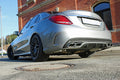 Fox passend für Mercedes C-Klasse 205 AMG C63 S Endschalldämpfer rechts/links inkl. Abgasklappen - Endrohre sitzen in der originalen Stoßstange - Für Fahrzeuge mit originaler Performance Anlage