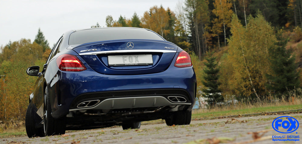 Fox passend fürMercedes C-Klasse 205 Limousine/ T-Modell/ Cabrio/ Coupe Endschalldämpfer rechts/links mit Endrohrtulpen