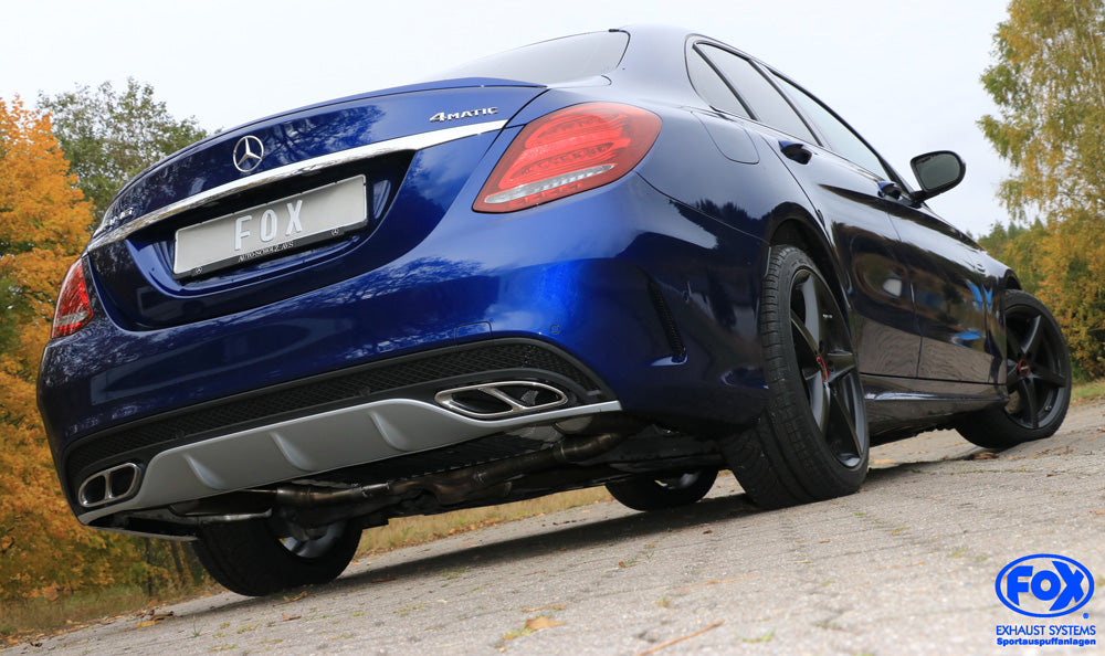 Fox passend fürMercedes C-Klasse 205 Limousine/ T-Modell/ Cabrio/ Coupe Endschalldämpfer rechts/links mit Endrohrtulpen