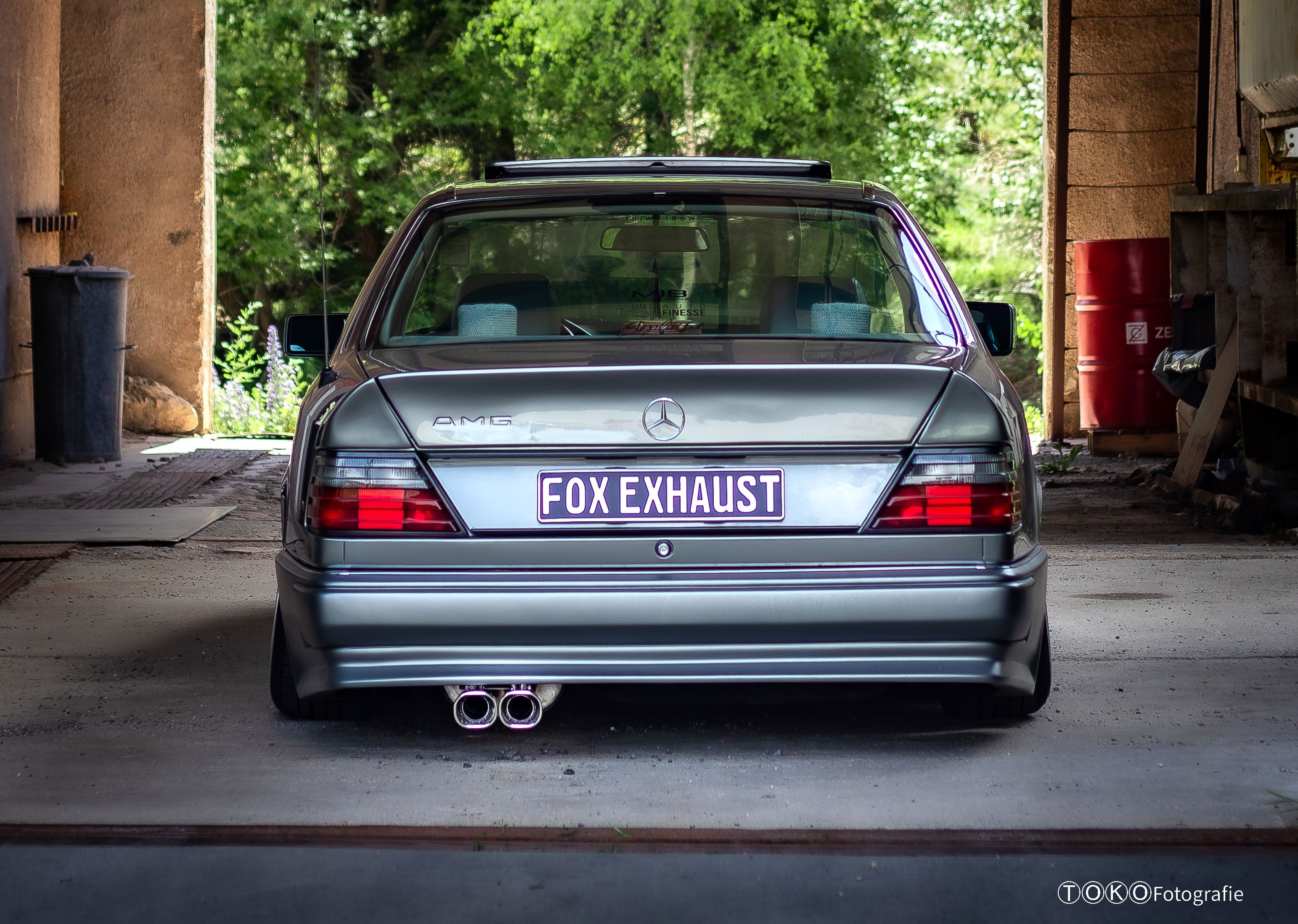 Fox passend für Mercedes E-Klasse 124 Endschalldämpfer Ø70mm - 2x93x79 Typ 70 passend an AMG Ansatz
