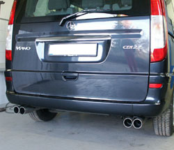 Fox passend fürMercedes Vito/ Viano - W639 (nicht Compact) Endschalldämpfer quer Ausgang rechts/links  - 2x76 Typ 11 rechts/links