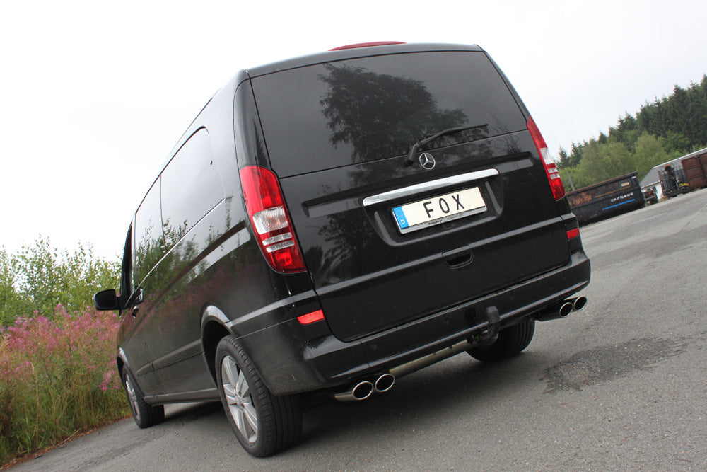 Fox passend fürMercedes Vito/ Viano - W639 Kompact Endschalldämpfer quer Ausgang rechts/links inkl. Verbindungsrohr - 2x115x85 Typ 32 rechts/links