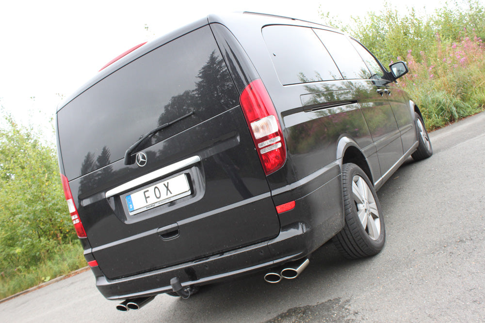 Fox passend für Mercedes Vito/ Viano - W639 Kompact Endschalldämpfer quer Ausgang rechts/links inkl. Verbindungsrohr - 2x115x85 Typ 32 rechts/links