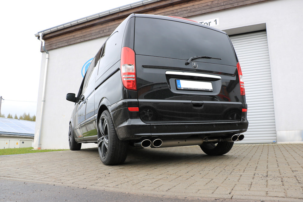 Fox passend fürMercedes Vito/ Viano - W639 Kompact Endschalldämpfer quer Ausgang rechts/links inkl. Verbindungsrohr - 2x115x85 Typ 32 rechts/links