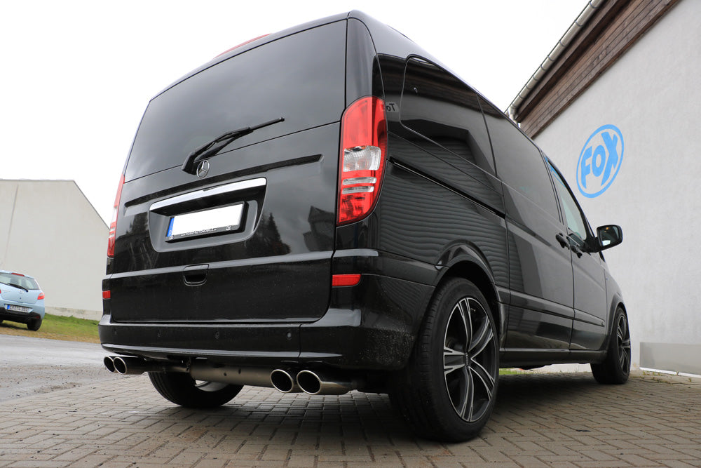 Fox passend fürMercedes Vito/ Viano - W639 Kompact Endschalldämpfer quer Ausgang rechts/links inkl. Verbindungsrohr - 2x115x85 Typ 32 rechts/links