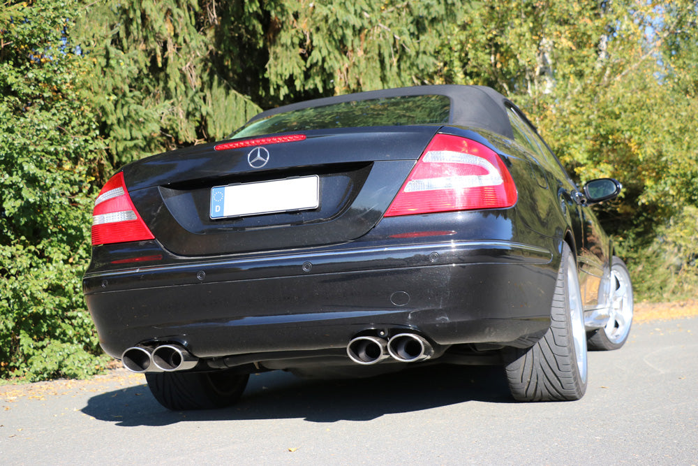 Fox passend für Mercedes CLK Typ 209 Cabrio & Coupe Endschalldämpfer Ausgang rechts/links Ø70mm - 2x115x85 Typ 32 rechts/links