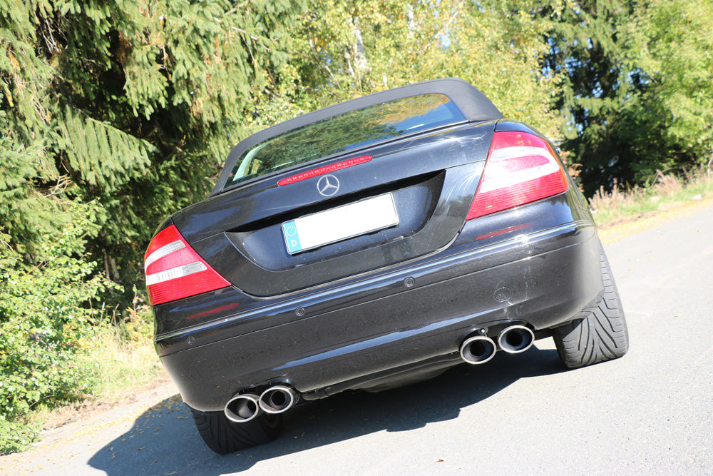 Fox passend fürMercedes CLK Typ 209 Cabrio & Coupe Endschalldämpfer Ausgang rechts/links Ø70mm - 2x115x85 Typ 32 rechts/links
