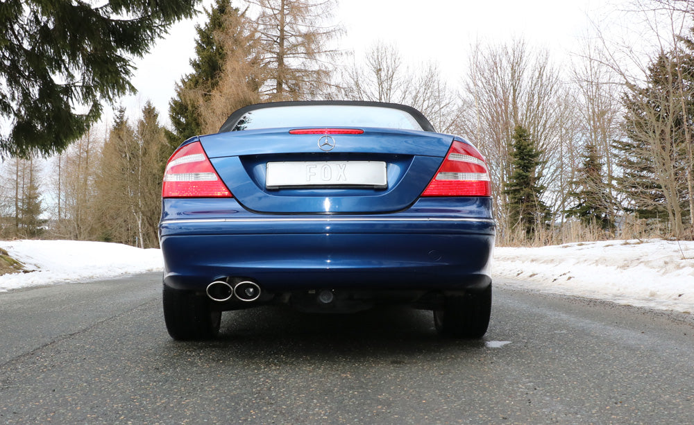 Fox passend fürMercedes CLK Typ 209 Endschalldämpfer einseitig Ø70mm - 2x115x85 Typ 32
