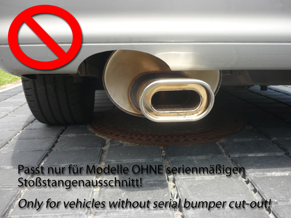 Fox passend für Mercedes SL Typ R129 Endschalldämpfer Ø70mm - 2x80 Typ 13 - Nur für Modelle mit serienmäßiger Steckverbindung! (kein Flansch!)