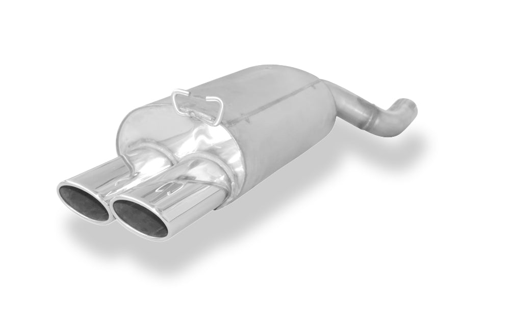 Fox passend fürMercedes SL Typ R129 Endschalldämpfer Ø70mm - 2x115x85 Typ 44 - Nur für Modelle mit serienmäßiger Steckverbindung! (kein Flansch!)