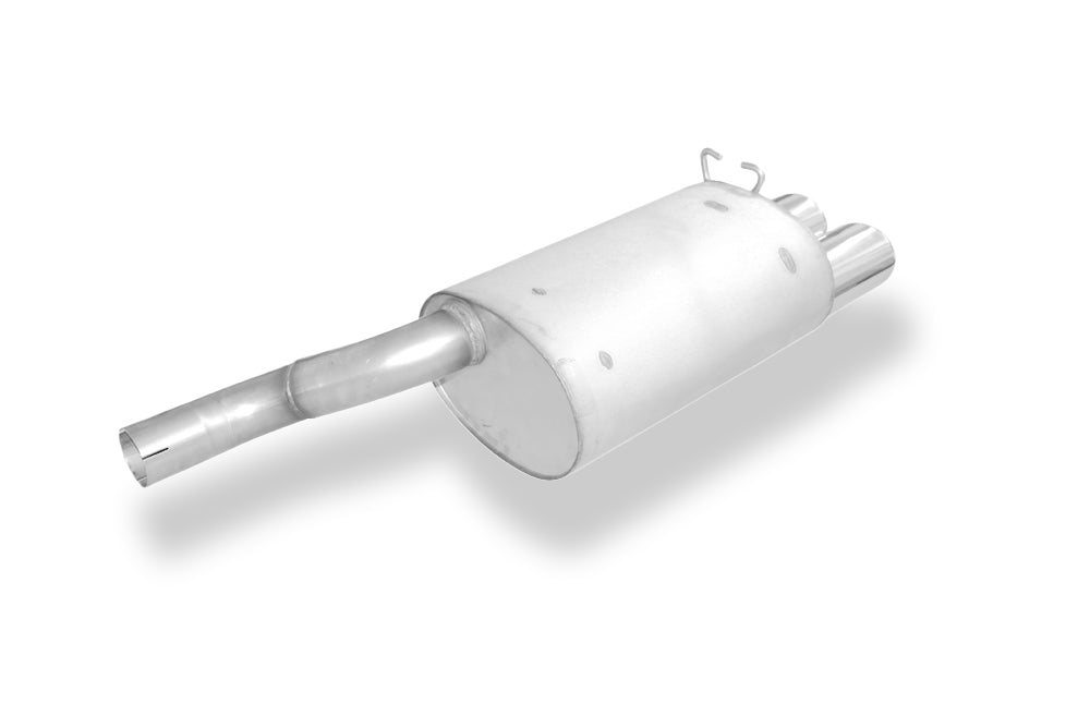 Fox passend fürMercedes SL Typ R129 Endschalldämpfer Ø70mm - 2x115x85 Typ 44 - Nur für Modelle mit serienmäßiger Steckverbindung! (kein Flansch!)
