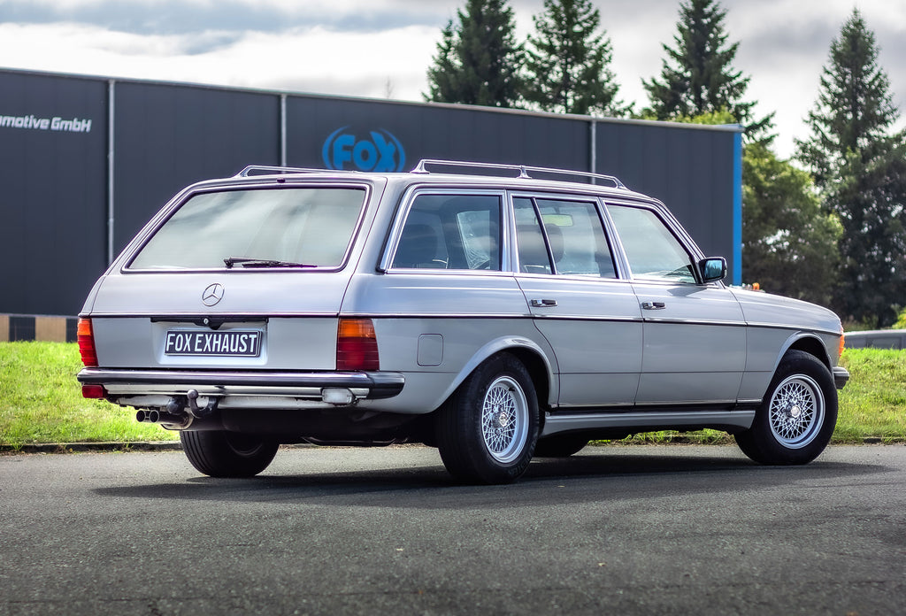 Fox passend fürMercedes W123/S123 - 4 Zylinder Halbanlage ab Kat, bestehend aus End und Vorschalldämpfer - 2x55 Typ 26