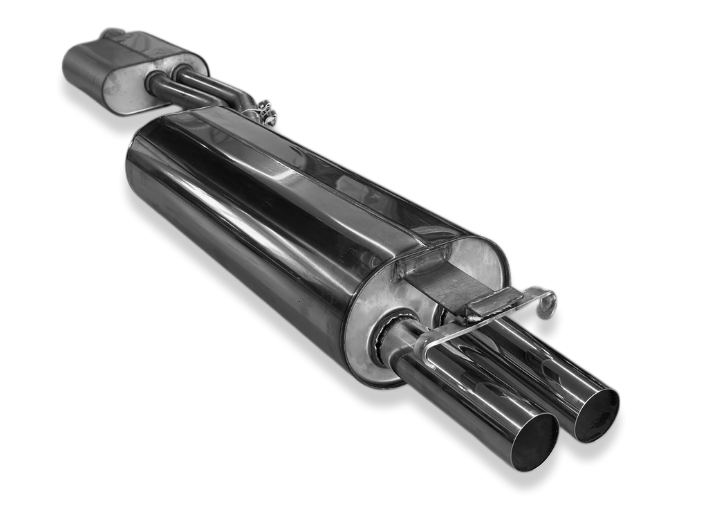 Fox passend fürMercedes W123/S123 - 4 Zylinder Halbanlage ab Kat, bestehend aus End und Vorschalldämpfer - 2x55 Typ 10