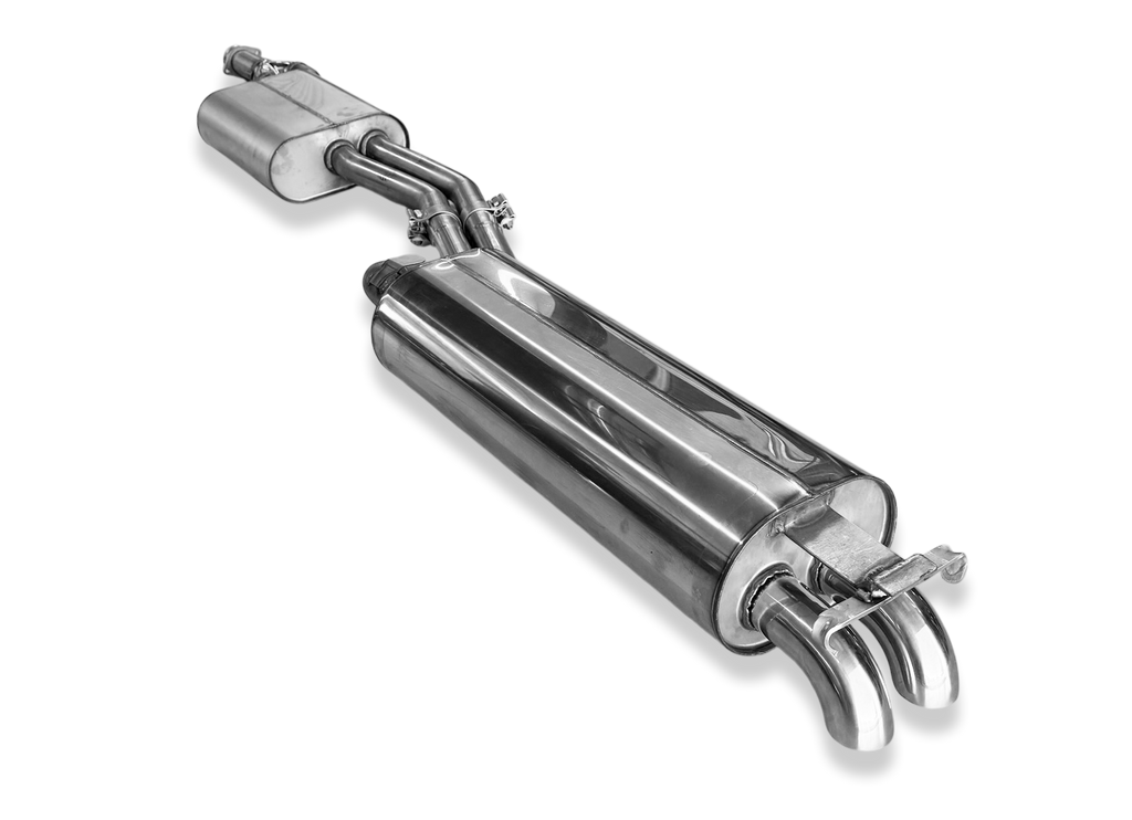Fox passend fürMercedes W123/S123 - 4 Zylinder Halbanlage ab Kat, bestehend aus End und Vorschalldämpfer - 2x55 Typ 26