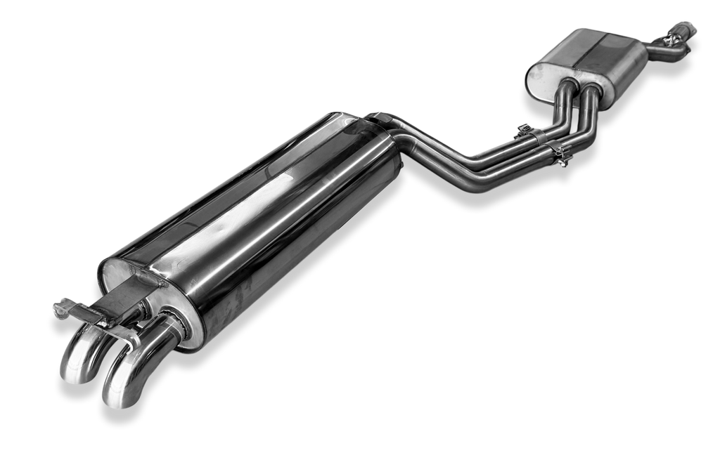 Fox passend für Mercedes W123/S123 - 4 Zylinder Halbanlage ab Kat, bestehend aus End und Vorschalldämpfer - 2x55 Typ 26