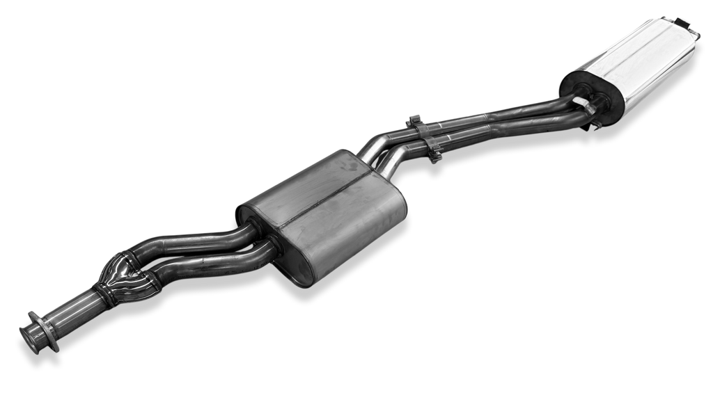 Fox passend fürMercedes W123/S123 - 4 Zylinder Halbanlage ab Kat, bestehend aus End und Vorschalldämpfer - 2x55 Typ 10