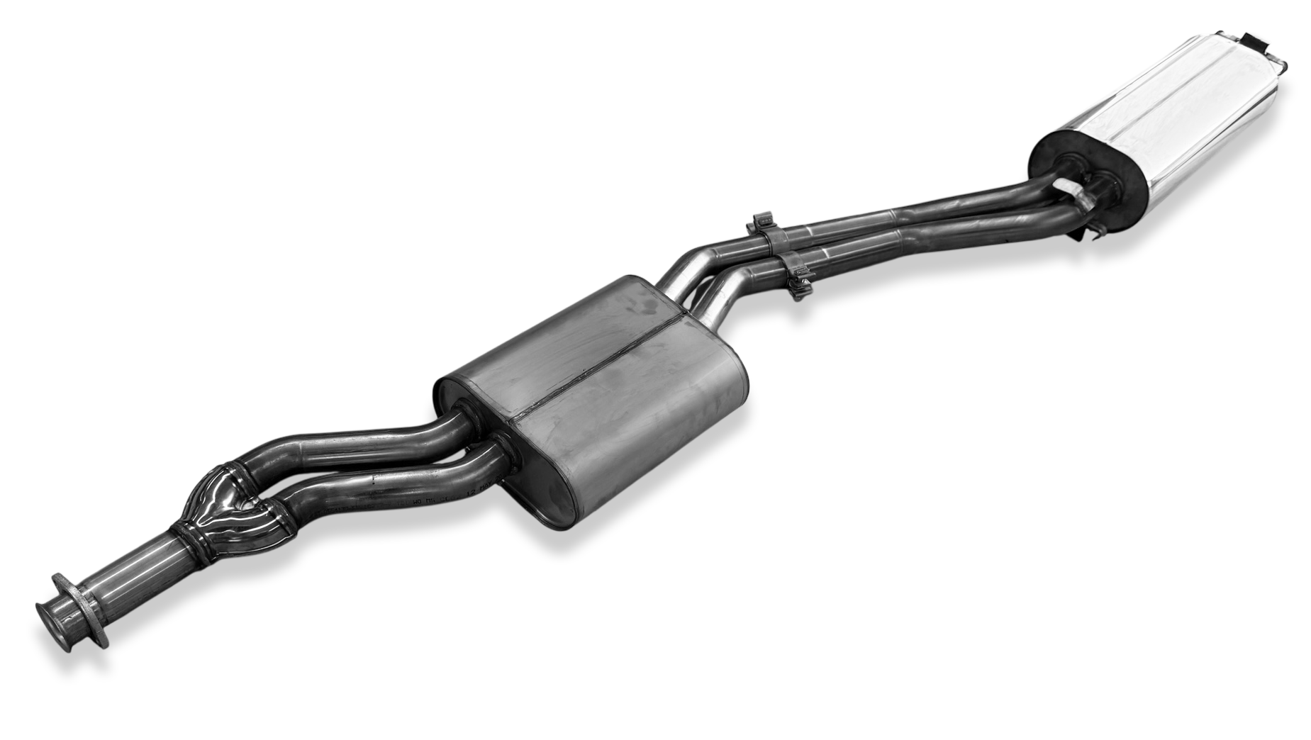 Fox passend fürMercedes W123/S123 - 4 Zylinder Halbanlage ab Kat, bestehend aus End und Vorschalldämpfer - 2x55 Typ 26