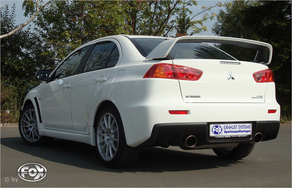 Fox passend für Mitsubishi Lancer Evolution X Endschalldämpfer quer Ausgang rechts/links - 1x129x106 Typ 32 rechts/links