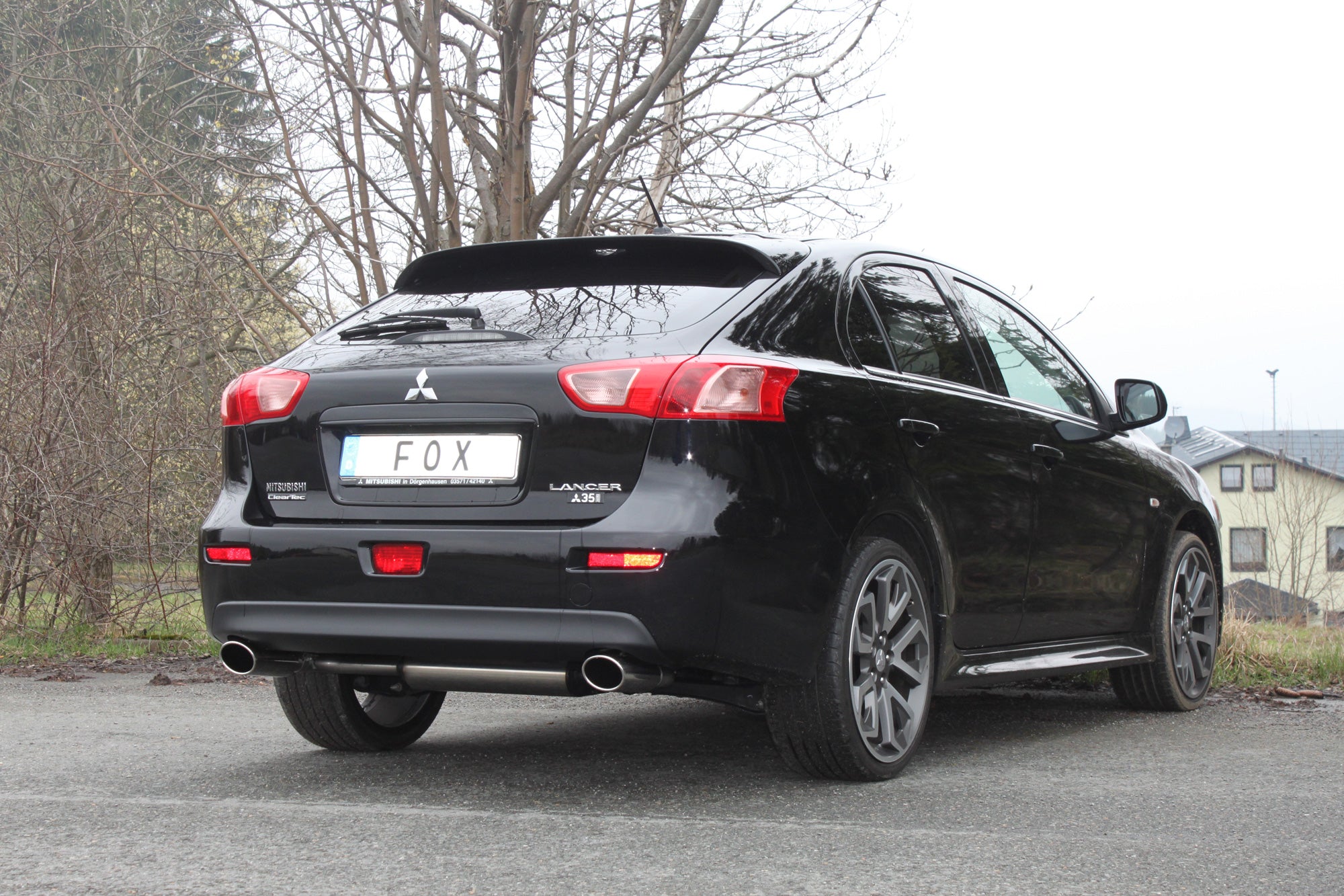 Fox passend fürMitsubishi Lancer CYO Stufenheck/ Sportback Diesel Endschalldämpfer quer Ausgang rechts/links - 115x85 Typ 32 rechts/links