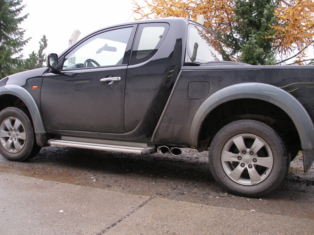 Fox passend für Mitsubishi L200 Typ KAOT Clubcap 2-trg. Endschalldämpfer Sidepipe - 2x115x85 Typ 38