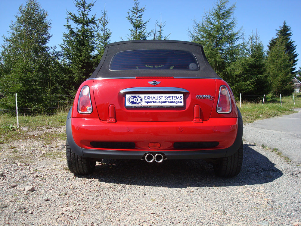 Fox passend fürMini Cooper S Cabrio R52 Endschalldämpfer rechts/links Ausgang mittig - 2x76 Typ 13