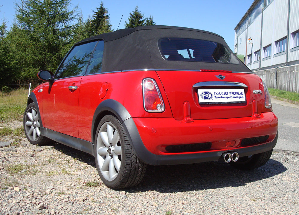 Fox passend fürMini Cooper S Cabrio R52 Endschalldämpfer rechts/links Ausgang mittig - 2x76 Typ 13